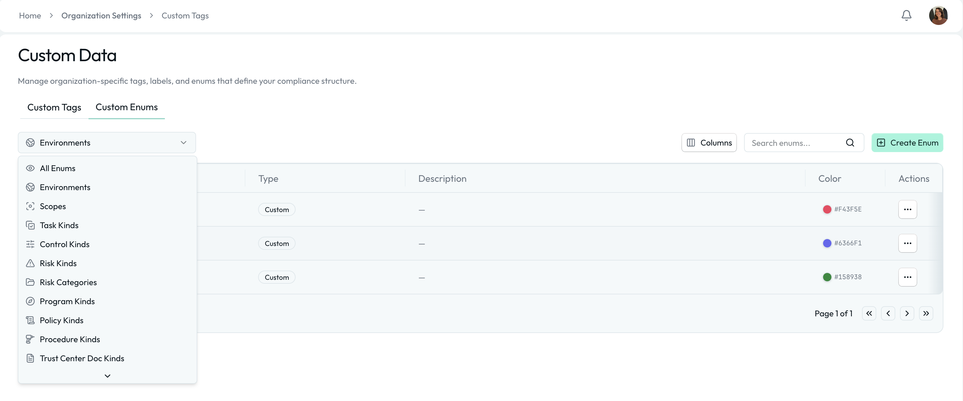 Create Enum Screenshot